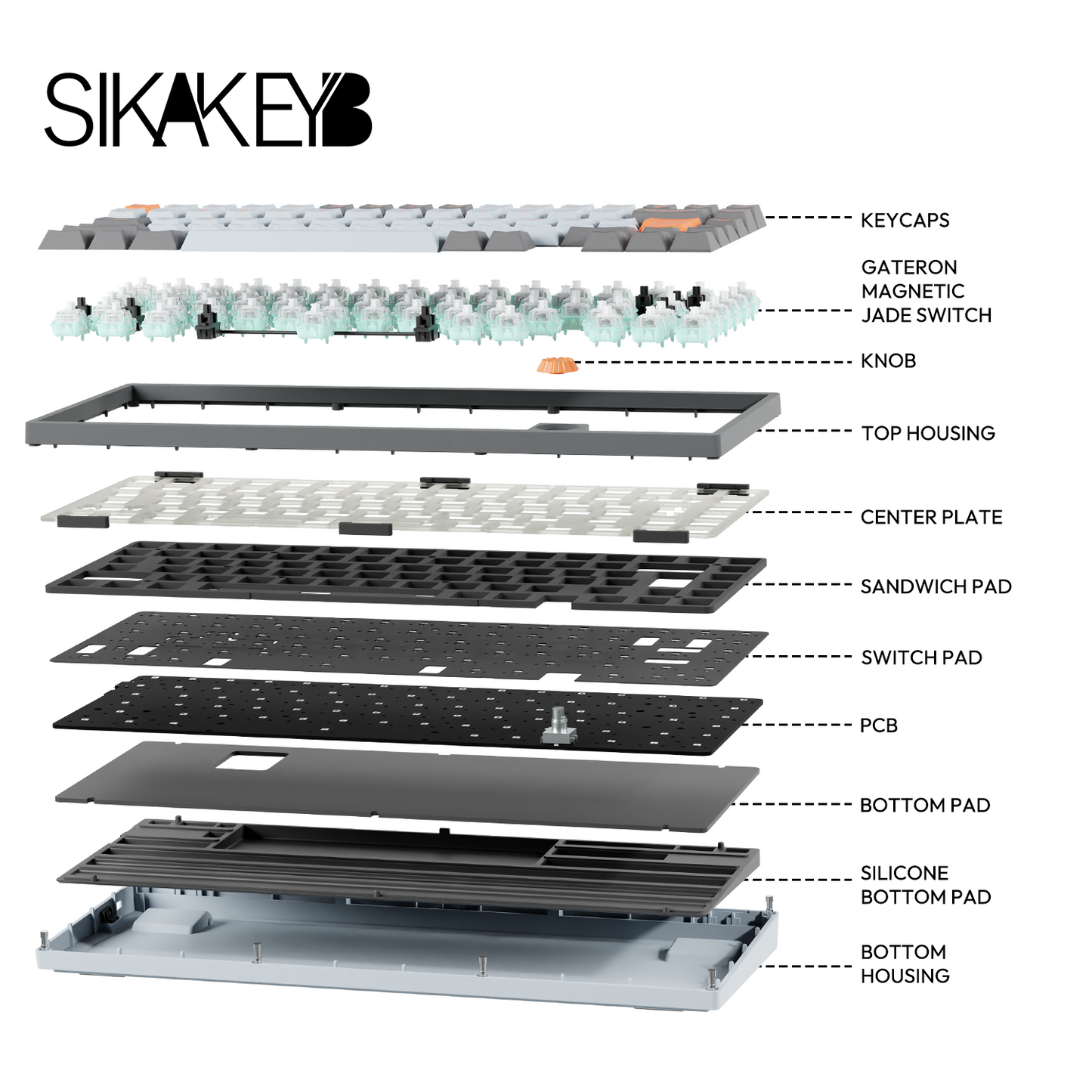 Sikakeyb Castle Ck75 Gery 83 Tasten 75 % magnetische Tastatur
