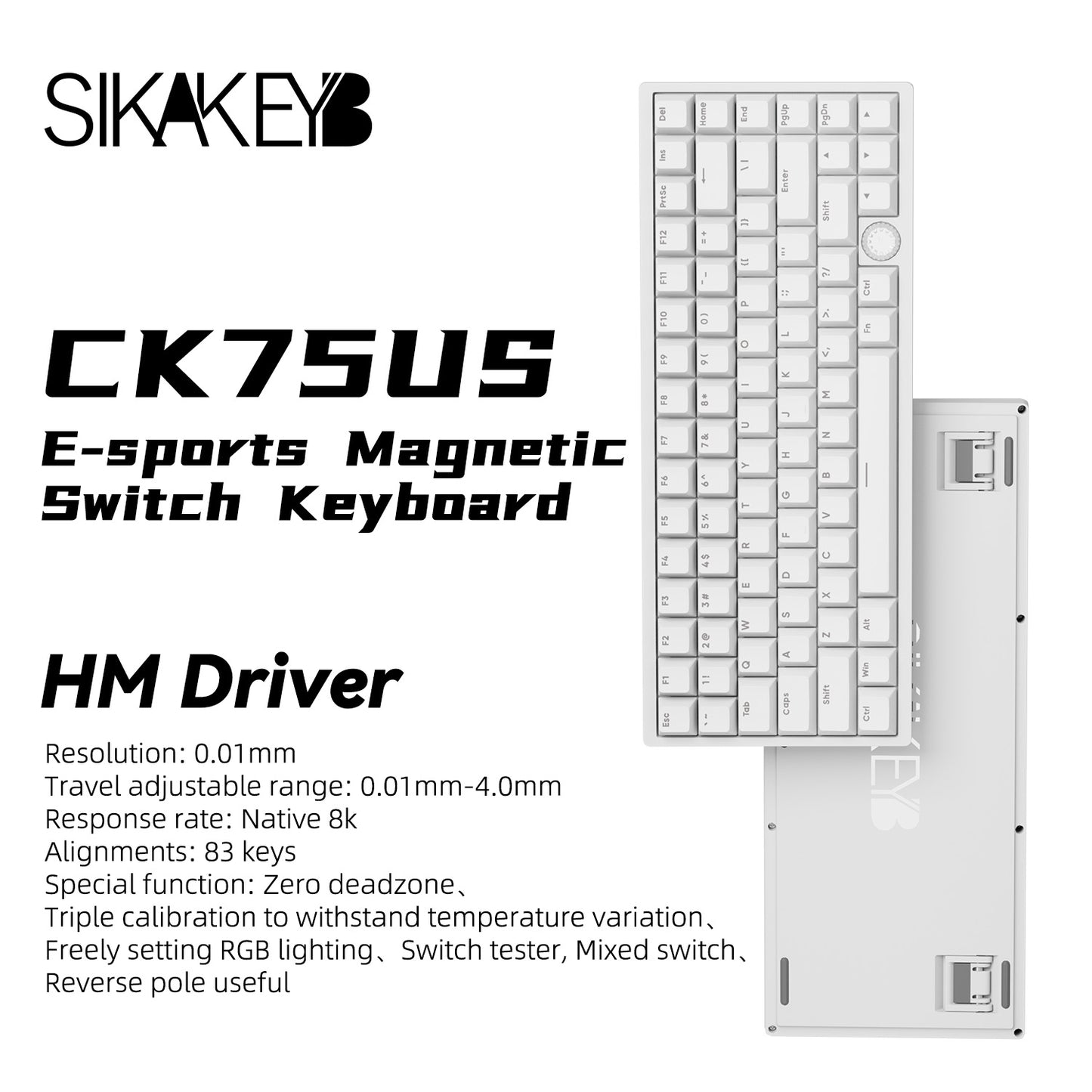 Sikakeyb Castle Ck75 US 83 Keys 75% Magnetic Keyboard