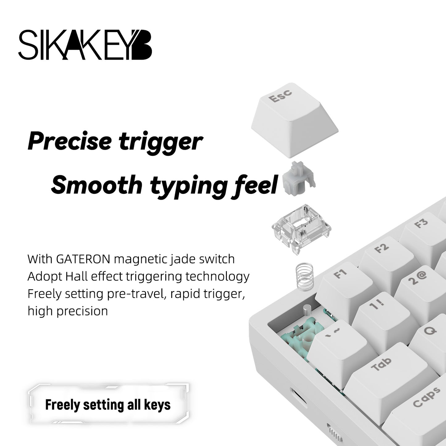 Sikakeyb Castle Ck75 US 83 Tasten 75 % magnetische Tastatur
