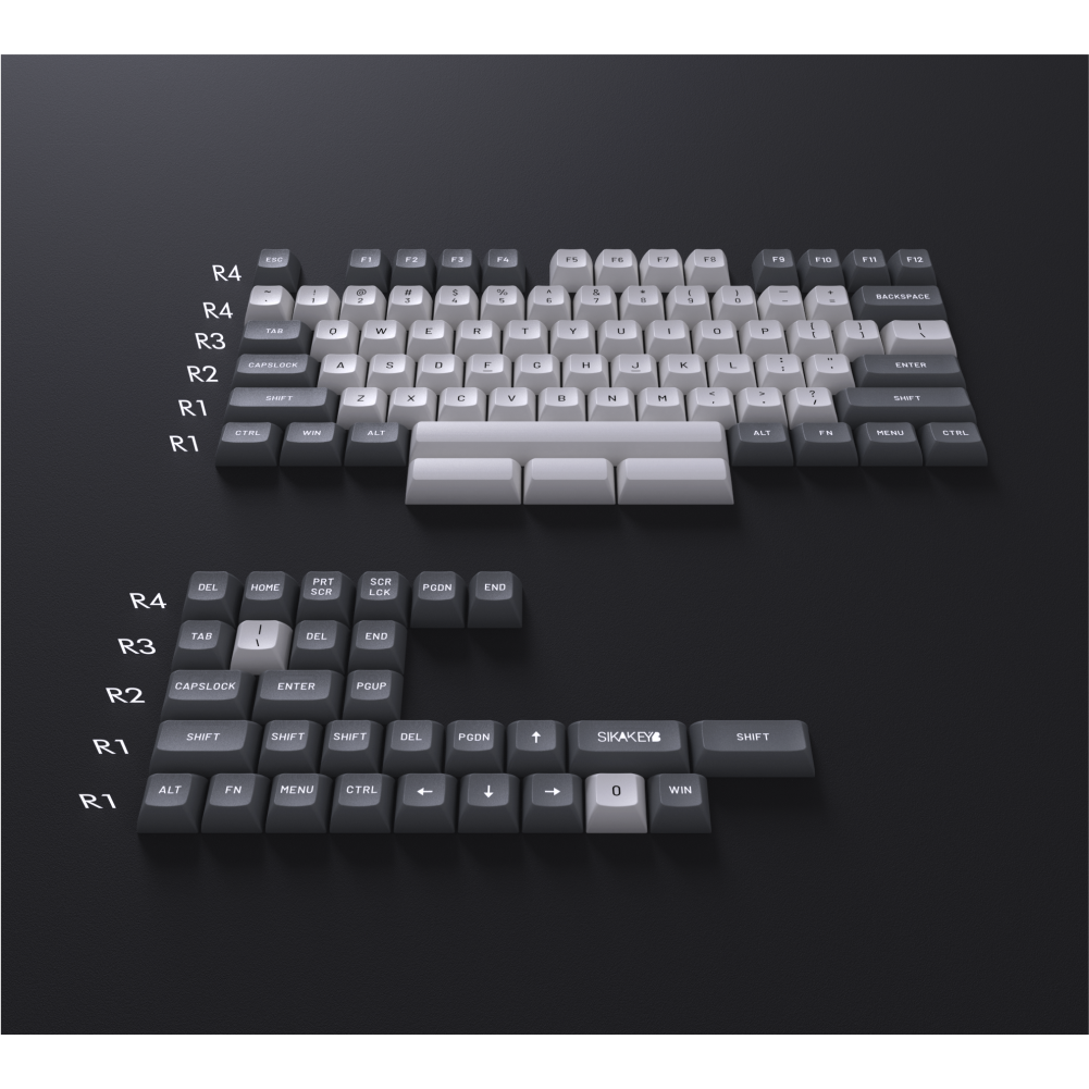 Sikakeyb Magnetic Keyboard Custom Keycap Set Doubleshot Pbt (Pale)Greenish white