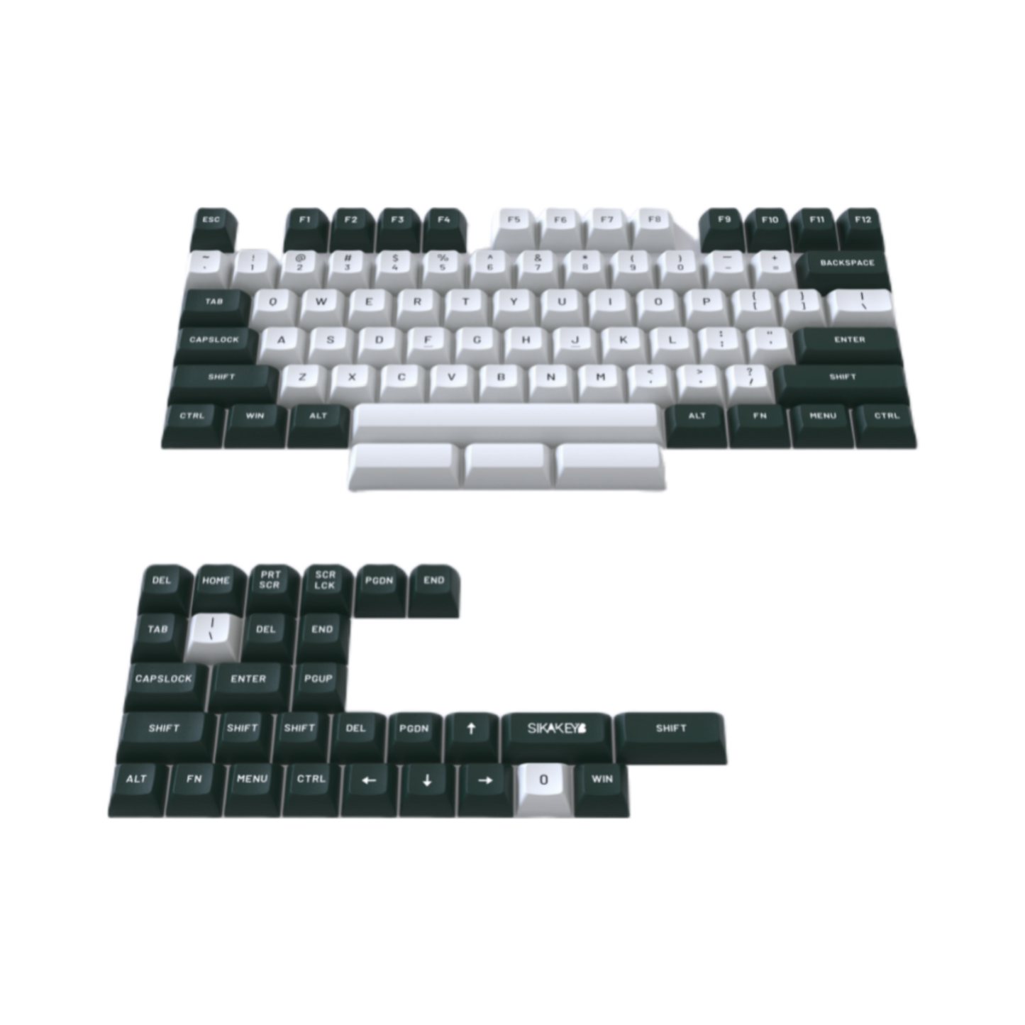Sikakeyb Magnetic Keyboard Custom Keycap Set Doubleshot Pbt (Lime mint)Greenish white