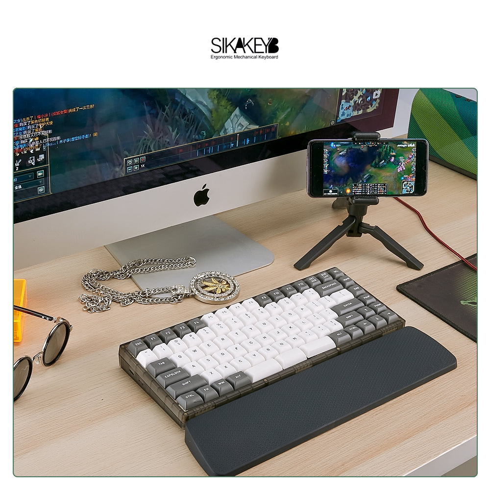 Sikakeyb Magnetic Keyboard Custom Keycap Set Doubleshot Pbt (Pale)Greenish white