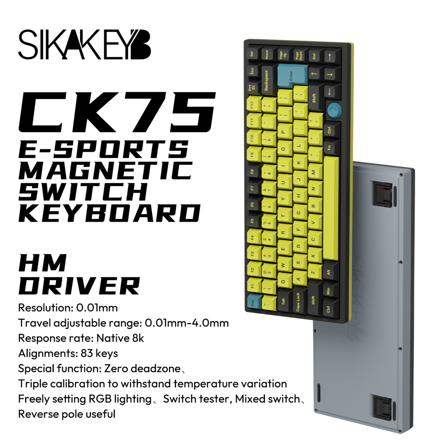 Sikakeyb Castle Ck75 Gelb 83 Tasten 75 % magnetische Tastatur