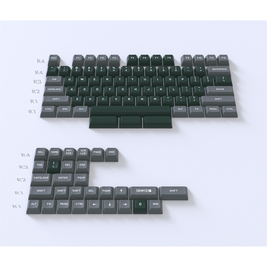 Sikakeyb Magnetic Keyboard Custom Keycap Set Doubleshot Pbt （Rainforest vine）Greyish green
