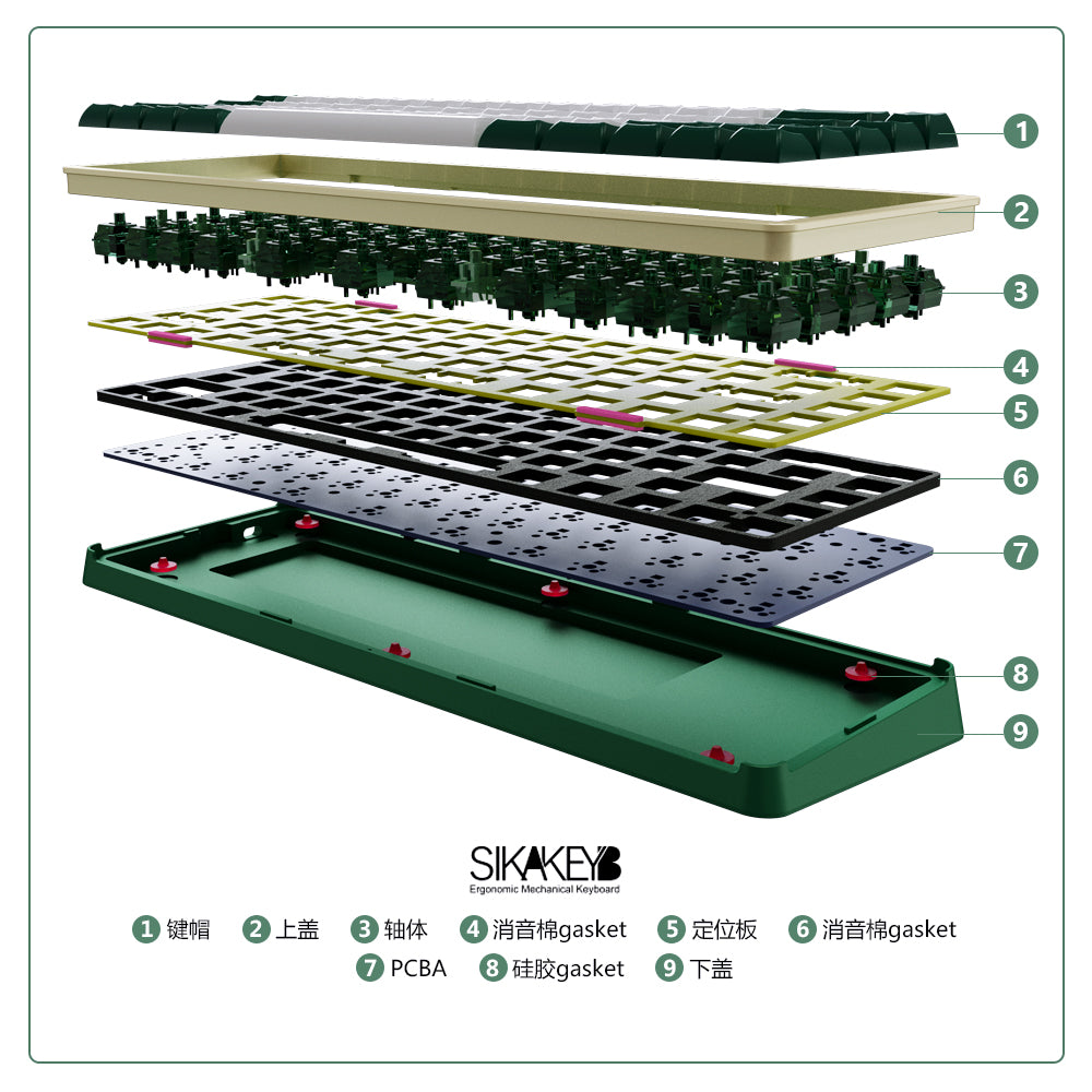SIKAKEYB SK3 Castle 65% aluminium mechanical keyboard Kit