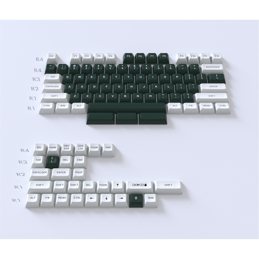 Sikakeyb Magnetic Keyboard Custom Keycap Set Doubleshot Pbt （Lime soda） White Green