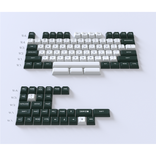 Sikakeyb Magnetic Keyboard Custom Keycap Set Doubleshot Pbt （Lime mint）Greenish white