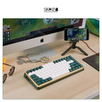 Sikakeyb Magnetic Keyboard Custom Keycap Set Doubleshot Pbt （Lime mint）Greenish white