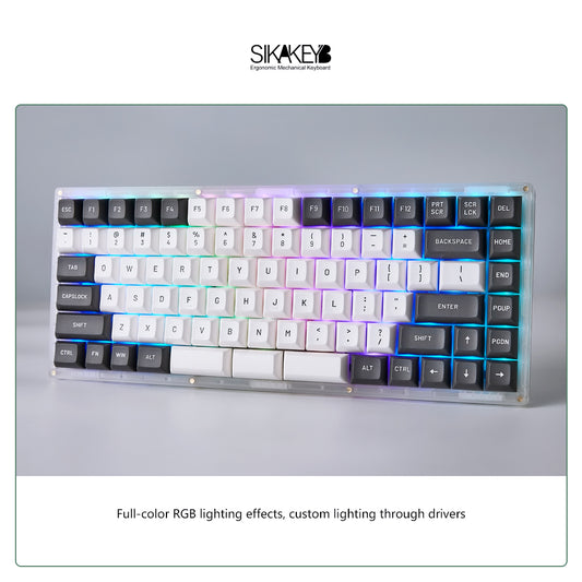 Sikakeyb Magnetic Keyboard Custom Keycap Set Doubleshot Pbt （Pale）Greenish white